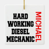 Dieselmechanik für harte Arbeit Keramikornament (Rückseite)