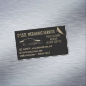 Dieselmechanik Reparatur von Kraftfahrzeugen Gold Magnetische Visitenkarte (Beispiel)