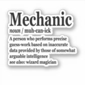 Dieselmechaniker-Definition-Funny-Reparateur Vater Aufkleber (Vorderseite)