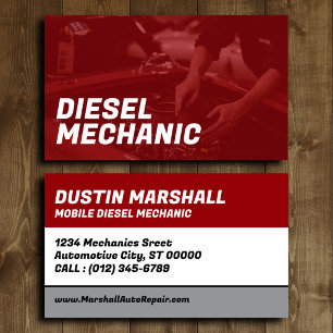 Dieselmechaniker-Geschäftskarte Visitenkarte