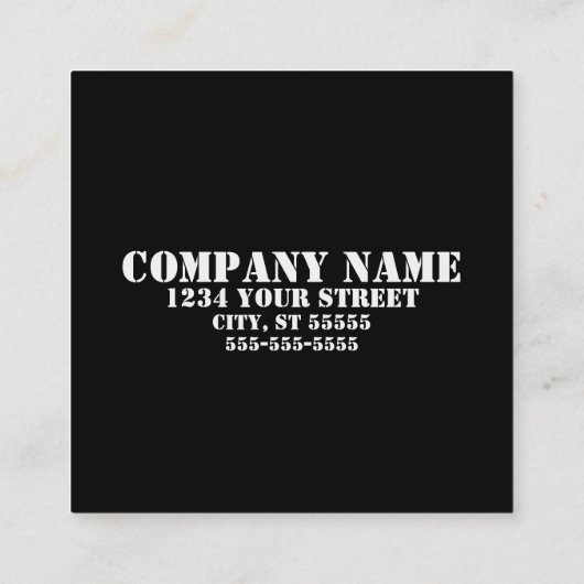 DieselMotor-Quadrat-Mechaniker-Geschäfts-Karte Quadratische Visitenkarte (Rückseite)