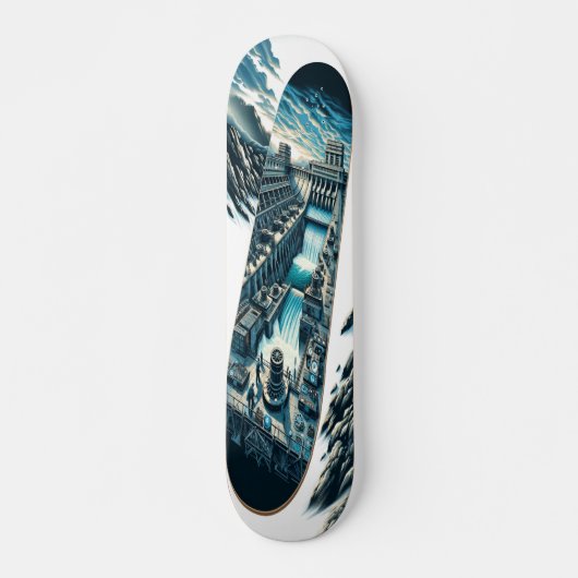 ‚Dieselpunk Hydroelektrische Power Deck‘ Skateboard (Vorne)