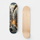 "Dieselpunk Urban Landscape Deck" Skateboard (Vorderseite)