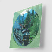 Dieselzug für den klassischen Motor Quadratische Wanduhr (Winkel)