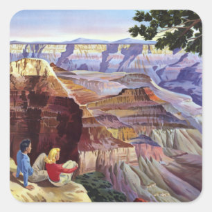 Diesen Sommer Grand Canyon besuchen Quadratischer Aufkleber