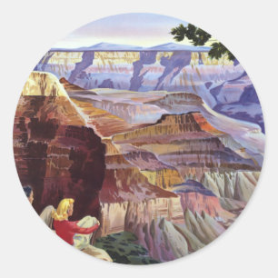 Diesen Sommer Grand Canyon besuchen Runder Aufkleber