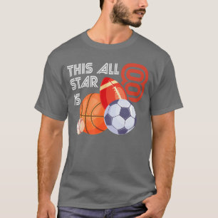 Dieser All Star ist 8 Jahre alter Geburtstags-Bask T-Shirt