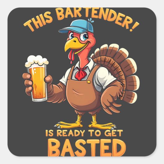 Dieser Barkeeper ist bereit, sich zu blamieren Quadratischer Aufkleber (Vorderseite)