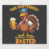 Dieser Barkeeper ist bereit, sich zu blamieren Schaumweinetikett (Einzelnes Label)