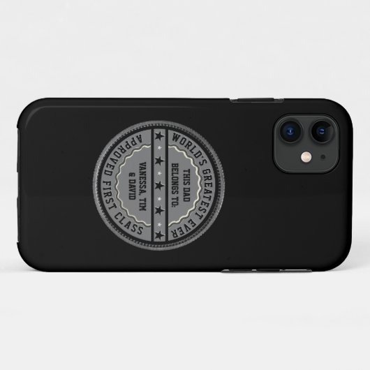 Dieser Beste Vater gehört: Ihr Name(e) Case-Mate iPhone Hülle (Rückseite (Horizontal))