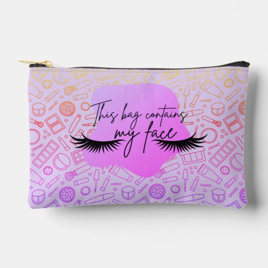 Dieser Beutel enthält meinen kleinen Schminkbeutel (Vorderseite)