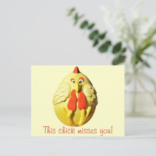 Dieser Chick Misses You Postkarte (Stehend Vorderseite)