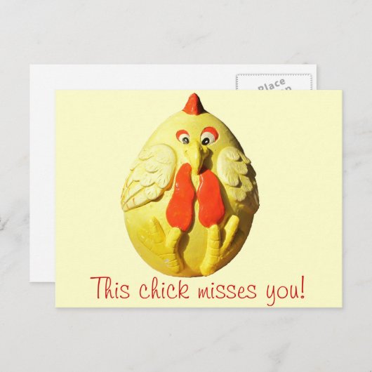 Dieser Chick Misses You Postkarte (Vorne/Hinten)