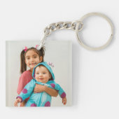 Dieser Daddy gehört mit Foto Script Kids Name Schlüsselanhänger (Rückseite)