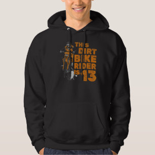 Dieser Dirt Bike Rider ist der 13. Geburtstag Boy Hoodie