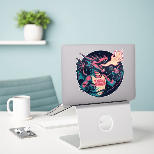 Dieser Drache spaltet Feuer Aufkleber (Laptop auf Schreibtisch)