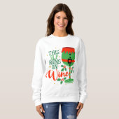 Dieser Elf läuft auf Wine Ugly Sweater Sweatshirt (Vorne ganz)