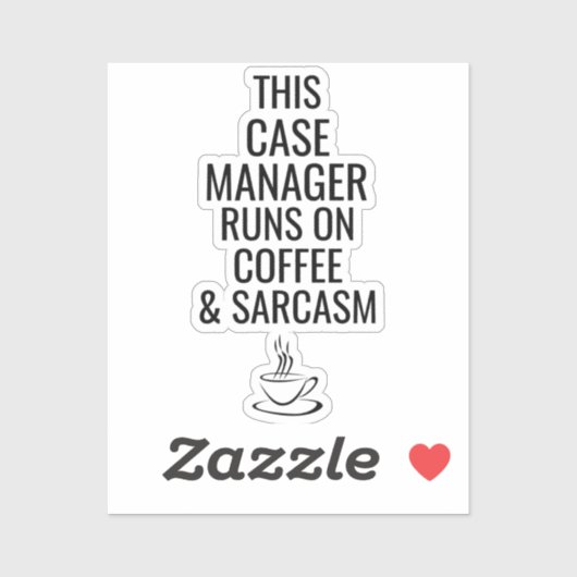 Dieser Fallmanager läuft auf Kaffee und Sarcasm Aufkleber (Blatt)