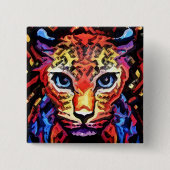 Dieser farbenfrohe Leopard-Look Button (Vorderseite)