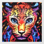 Dieser farbenfrohe Leopard-Look  Fensteraufkleber (Blatt)