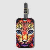 Dieser farbenfrohe Leopard-Look Gepäckanhänger (Vorderseite Vertikal)