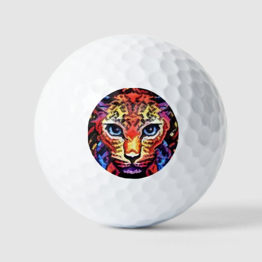 Dieser farbenfrohe Leopard-Look Golfball (Vorderseite)