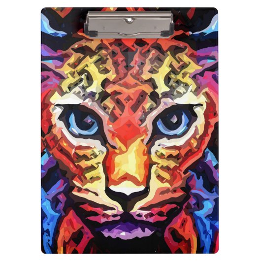 Dieser farbenfrohe Leopard-Look Klemmbrett (Vorderseite)