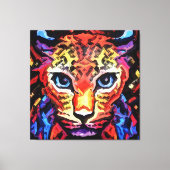 Dieser farbenfrohe Leopard-Look Leinwanddruck (Vorderseite)