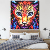 Dieser farbenfrohe Leopard-Look Leinwanddruck (Insitu (Schlafzimmer))