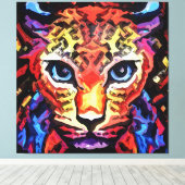 Dieser farbenfrohe Leopard-Look Leinwanddruck (Insitu (Holzboden))