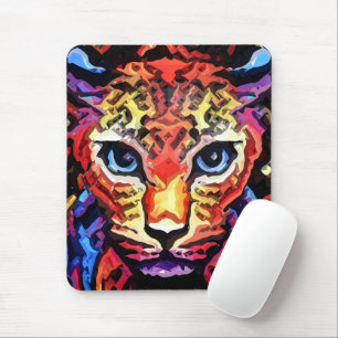 Dieser farbenfrohe Leopard-Look  Mousepad