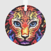 Dieser farbenfrohe Leopard-Look Ornament (Rückseite)