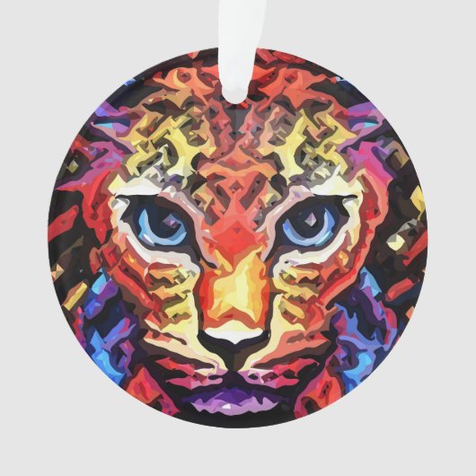 Dieser farbenfrohe Leopard-Look Ornament (Vorderseite)