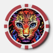 Dieser farbenfrohe Leopard-Look  Pokerchips (Vorderseite)