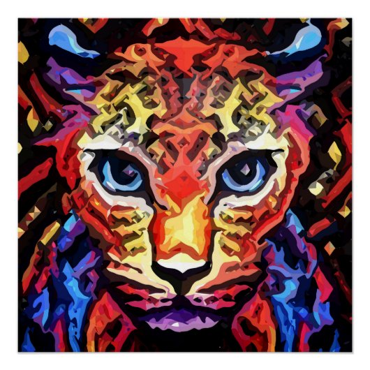 Dieser farbenfrohe Leopard-Look Poster (Vorderseite)
