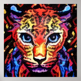 Dieser farbenfrohe Leopard-Look  Poster