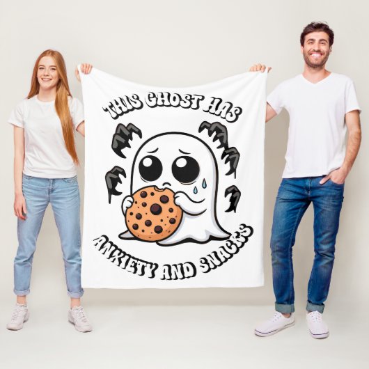 Dieser Geist hat Angst und Snacks Fleecedecke (Beispiel)