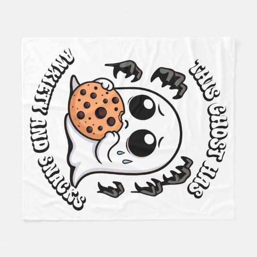 Dieser Geist hat Angst und Snacks Fleecedecke (Vorderseite (Horizontal))