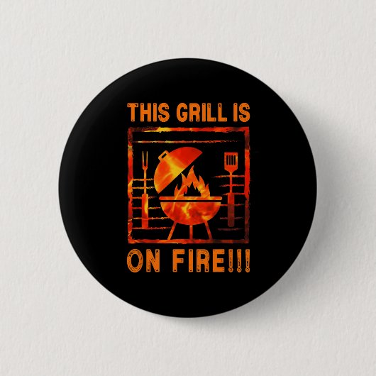 Dieser Grill brennt Bbq B-b-q R-b-q Lustig Button (Vorderseite)