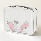 "Dieser Hase braucht Schokolade. | Eierjagdkasten Metall Brotdose (Rückseite)