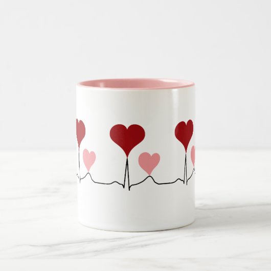 Dieser Herzschlag ist für Sie Zweifarbige Tasse (Mittel)