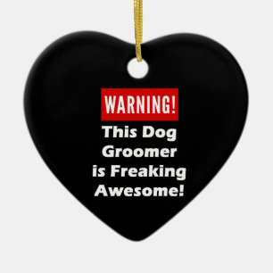 Dieser HundeGroomer ist- das Ausflippen Keramikornament
