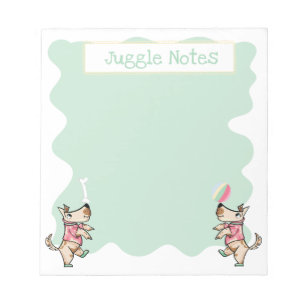 Dieser Hundshund Ball Ball Green Notepad Notizblock