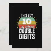 Dieser Junge 10 ist jetzt zweistellig Geburtstag Einladung (Vorne/Hinten)