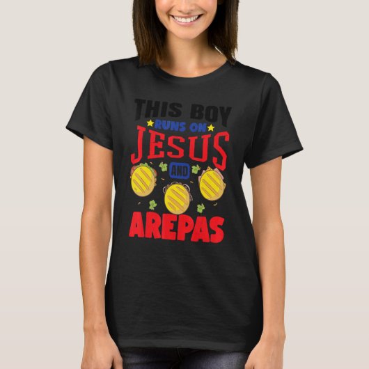 Dieser Junge läuft auf Jesus und Arepas tötet Kolu T-Shirt (Vorderseite)