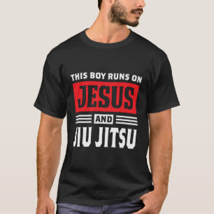 Dieser Junge läuft auf Jesus und Jiu Jitsu Christl T-Shirt