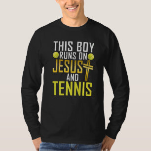 Dieser Junge läuft auf Jesus und Tennis Boy   T-Shirt
