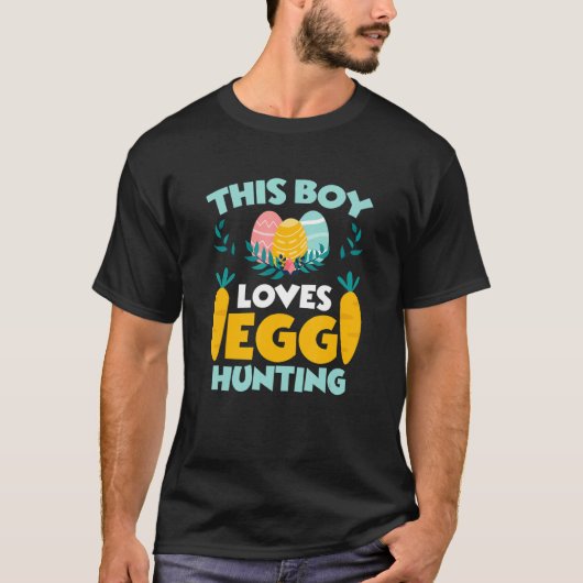 Dieser Junge Liebe Ei Jagd Kaninchen Ostereier Hap T-Shirt (Vorderseite)