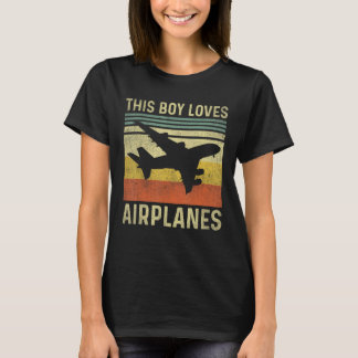 Dieser Junge Liebe Flugzeuge Vintag für Liebhaber T-Shirt