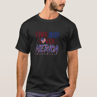 Dieser Junge Lieben Amerika USA Flag T-Shirt